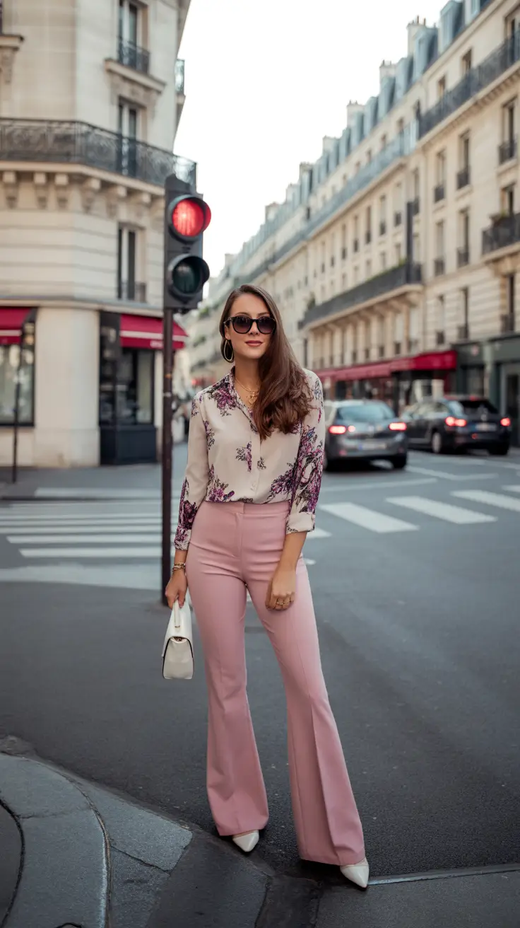 minimalist spring transition outfits for 2026 Soft Florals with Sculpted Tailoring