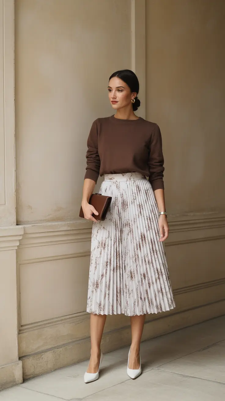 modern spring skirt outfits 2026 - Elegant Pleats for a Classy Spring Moment