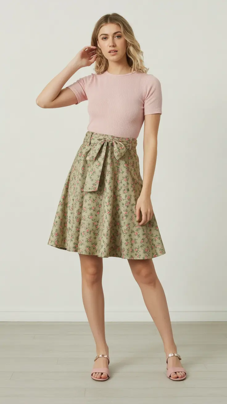 modern spring skirt outfits 2026 - Playful Florals With a Fresh Spring Palette