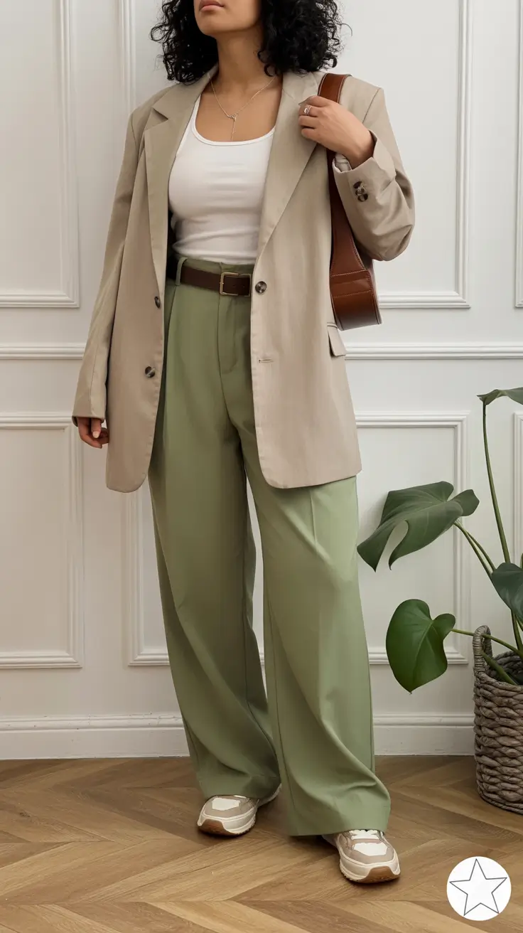 midsize spring outfits 2026 Relaxed Tailoring with Soft Spring Tones
