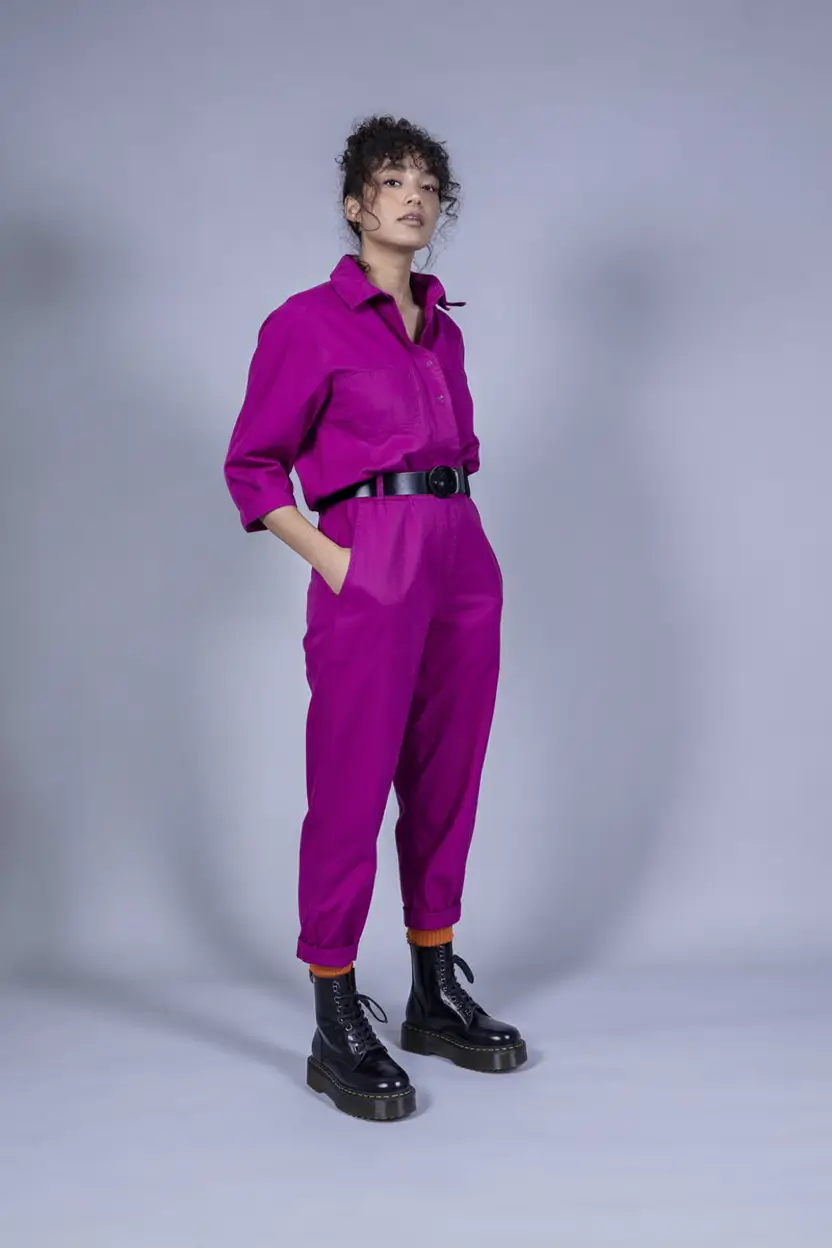 trendy spring outfits women 2026 Vibrant Utility Jumpsuit with Urban Attitude