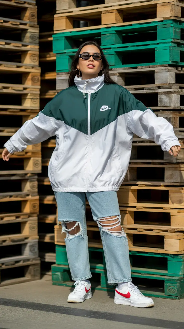 trendy spring outfits women 2026 Retro Streetwear with a Modern Sporty Spin