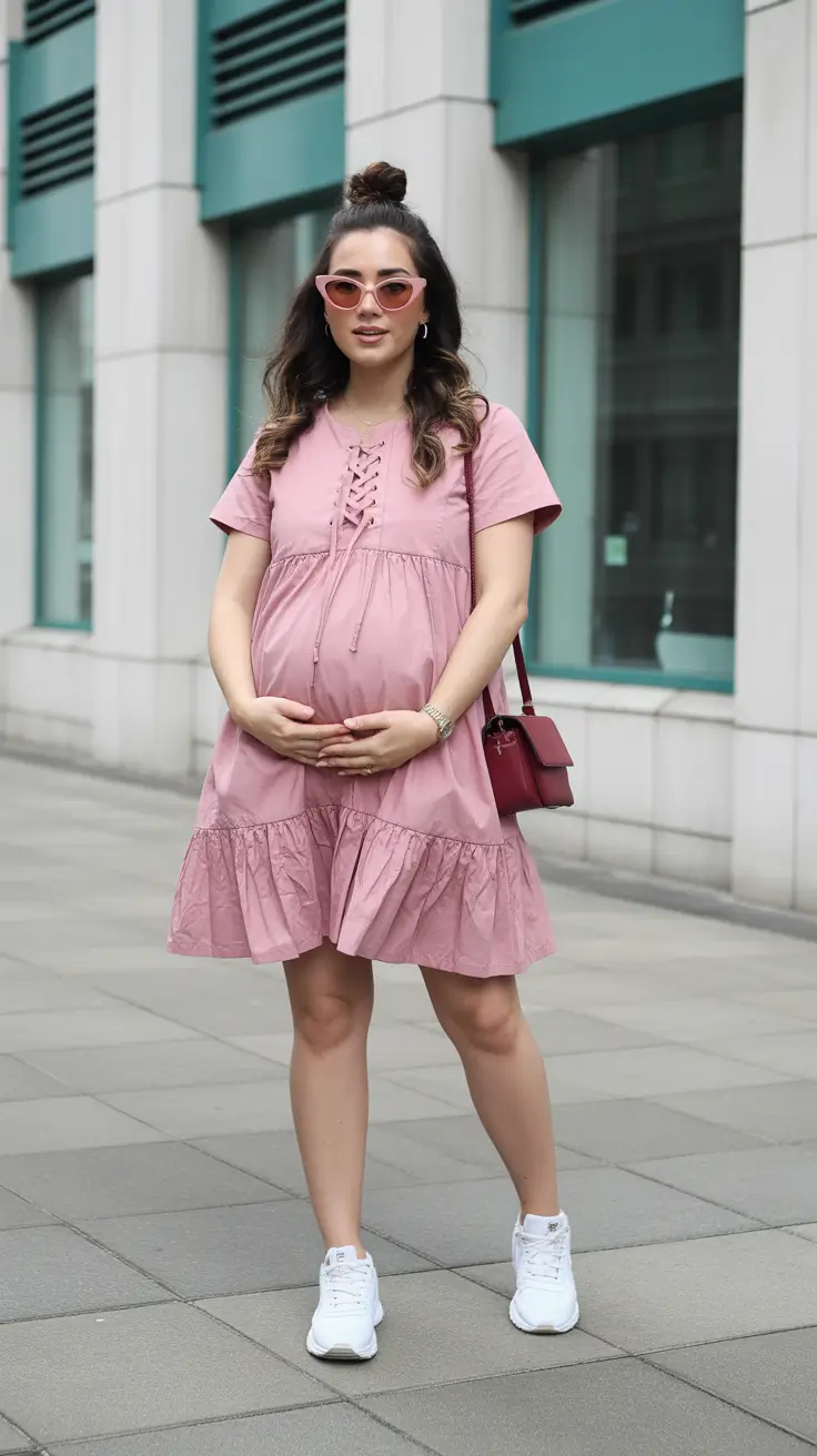 spring outfit for pregnant women casual Soft Ruffles With a Sweet Spring Attitude