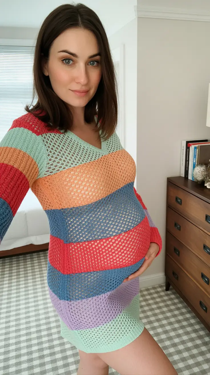 spring outfit for pregnant women casual Colorful Crochet With Playful Texture