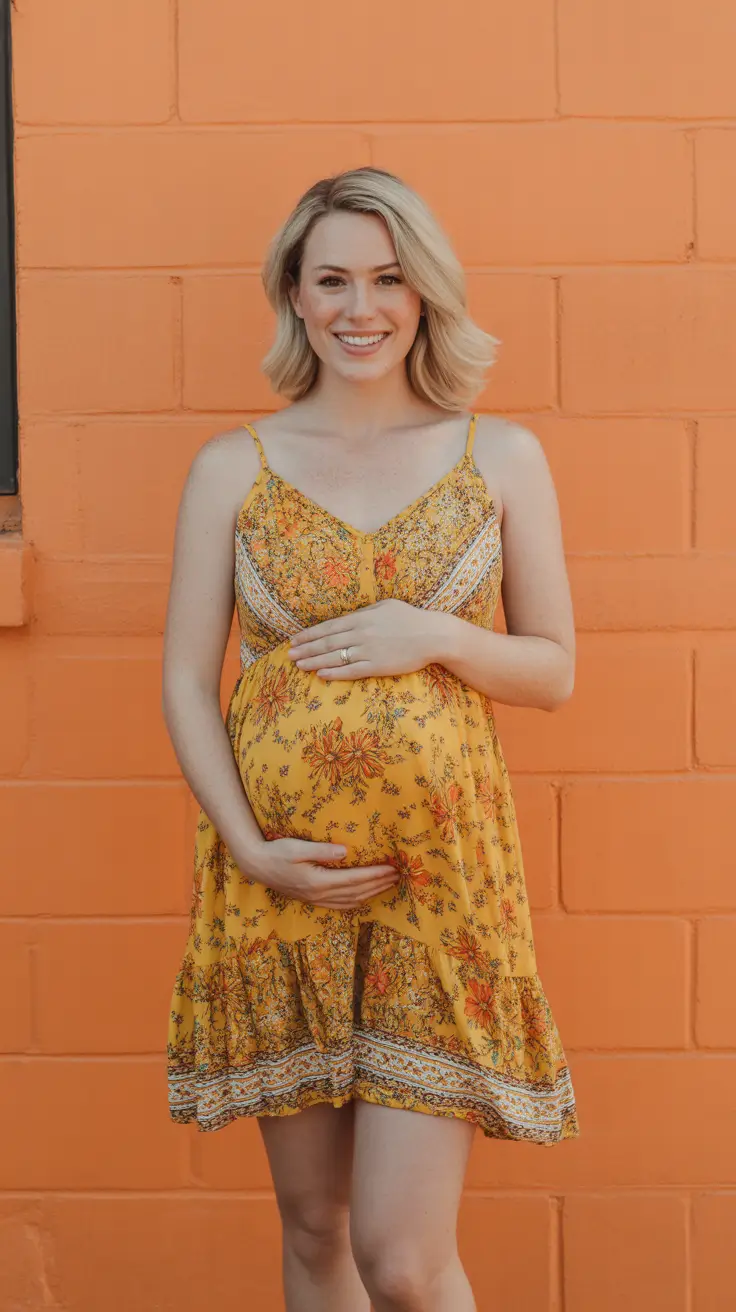 spring outfit for pregnant women casual Warm Florals With a Soft Bohemian Glow