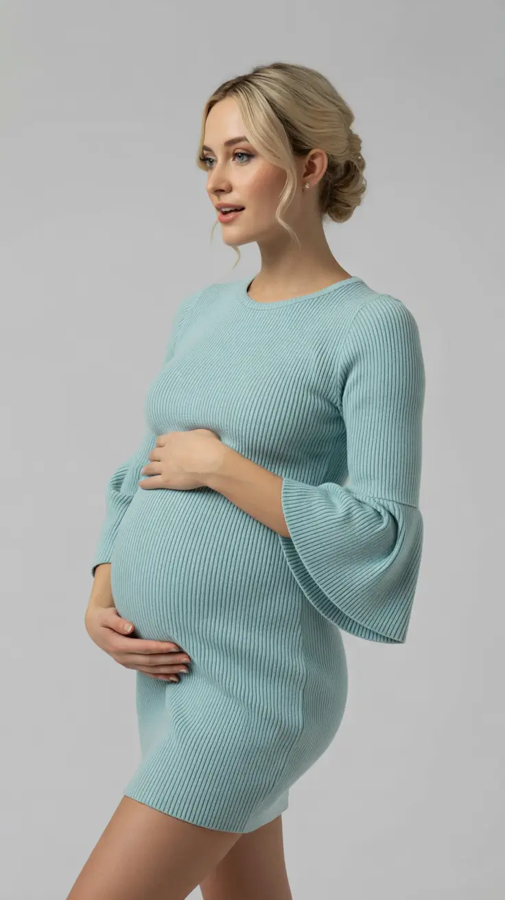 spring outfit for pregnant women casual Soft Knit Elegance With a Cool Spring Glow