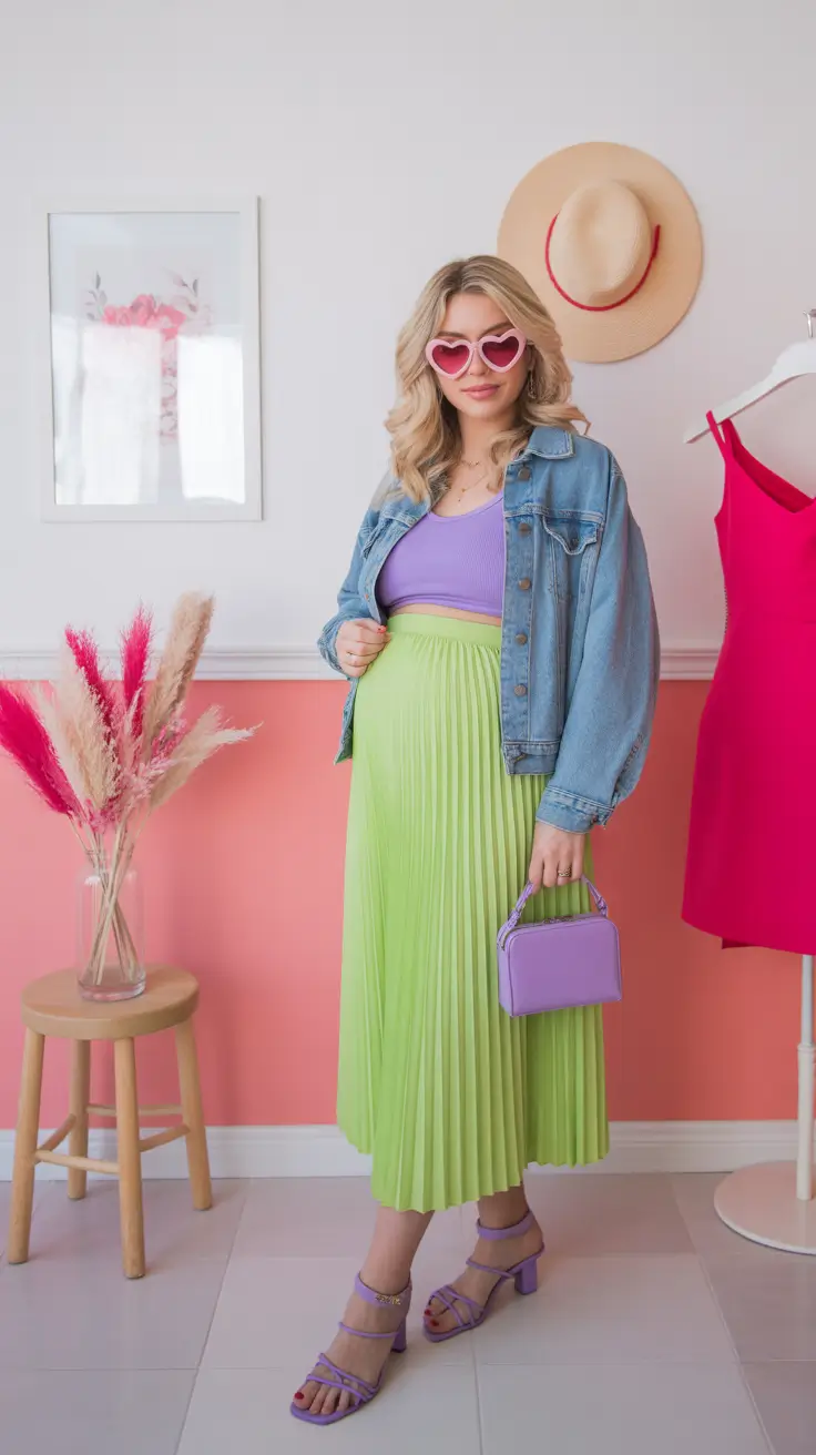 spring outfit for pregnant women casual Playful Color Blocking for a Fresh Spring Lift