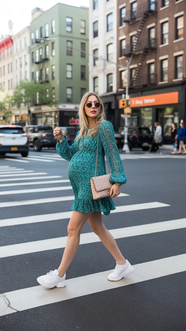 spring outfit for pregnant women casual Urban Florals With an Easygoing Twist