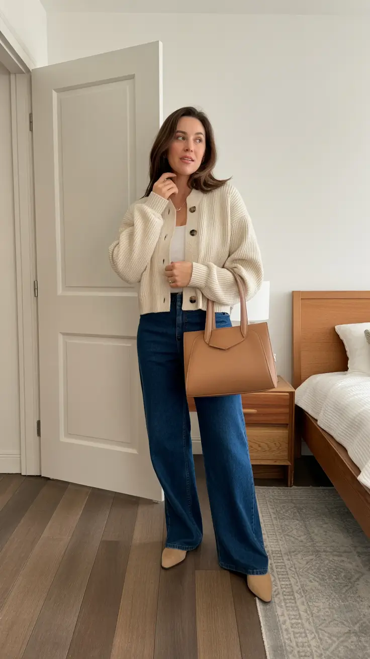 spring outfits women over 40 2026 Cozy Neutrals for Transitional Days