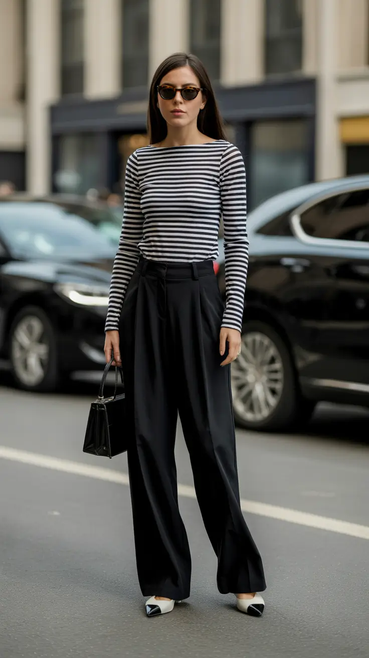 spring workwear 2026 Striped Minimalism with Tailored Ease