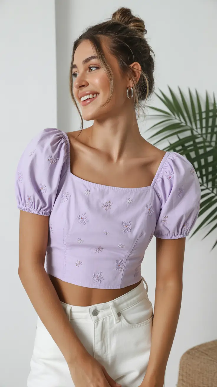 relaxed casual spring outfits 2026 - Soft Lilac and Light Denim Energy