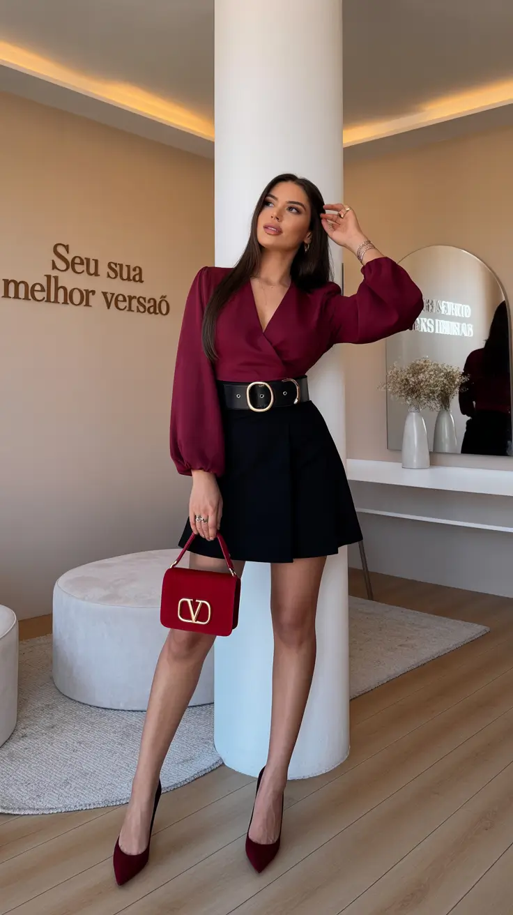 soft spring wardrobe hues 2026 Deep Berry Elegance With Structured Spring Contrast