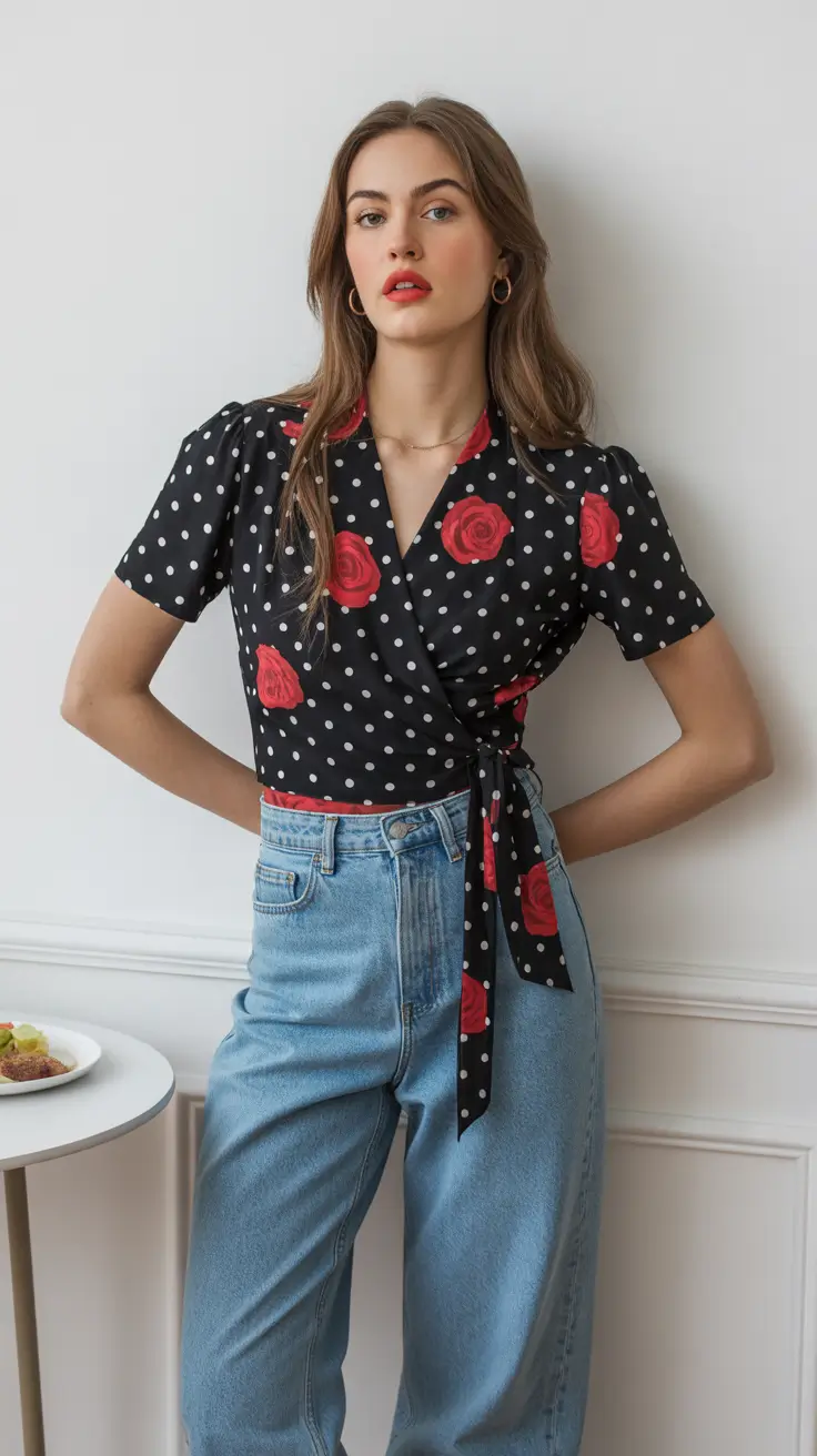 soft spring wardrobe hues 2026 Retro Polka-Rose Contrast for a Fresh Spring Expression