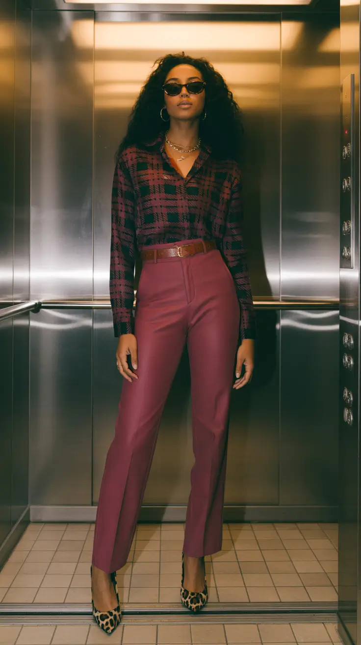 spring outfits black women 2026 Deep Berry Elegance With a Bold Twist