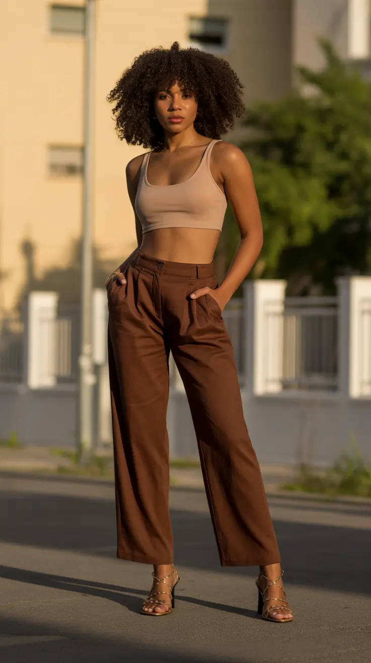 spring outfits black women 2026 Chocolate Neutrals With Quiet Confidence