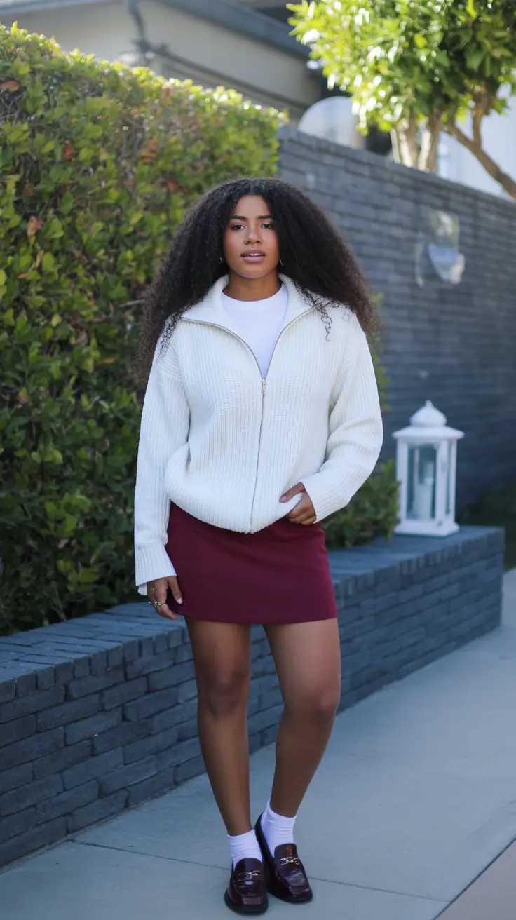 spring outfits black women 2026 Preppy Comfort With a Soft Spring Twist