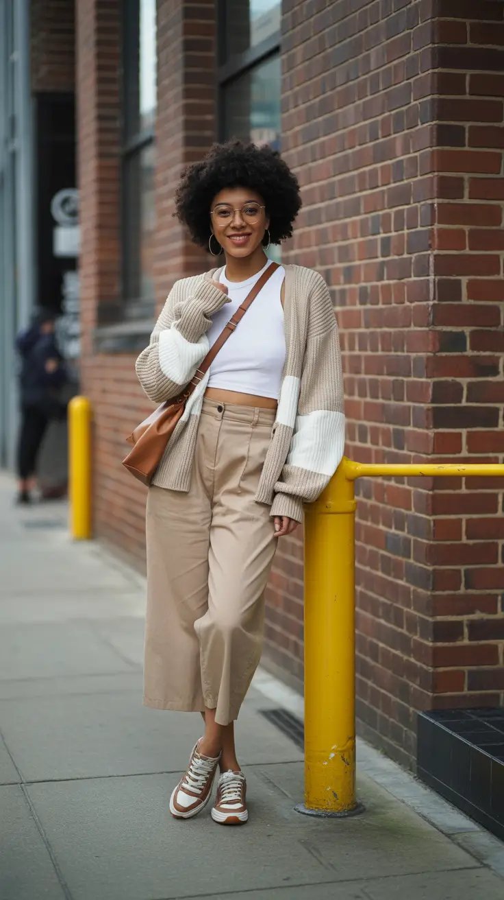 spring outfits black women 2026 Warm Beige Layers With Everyday Softness