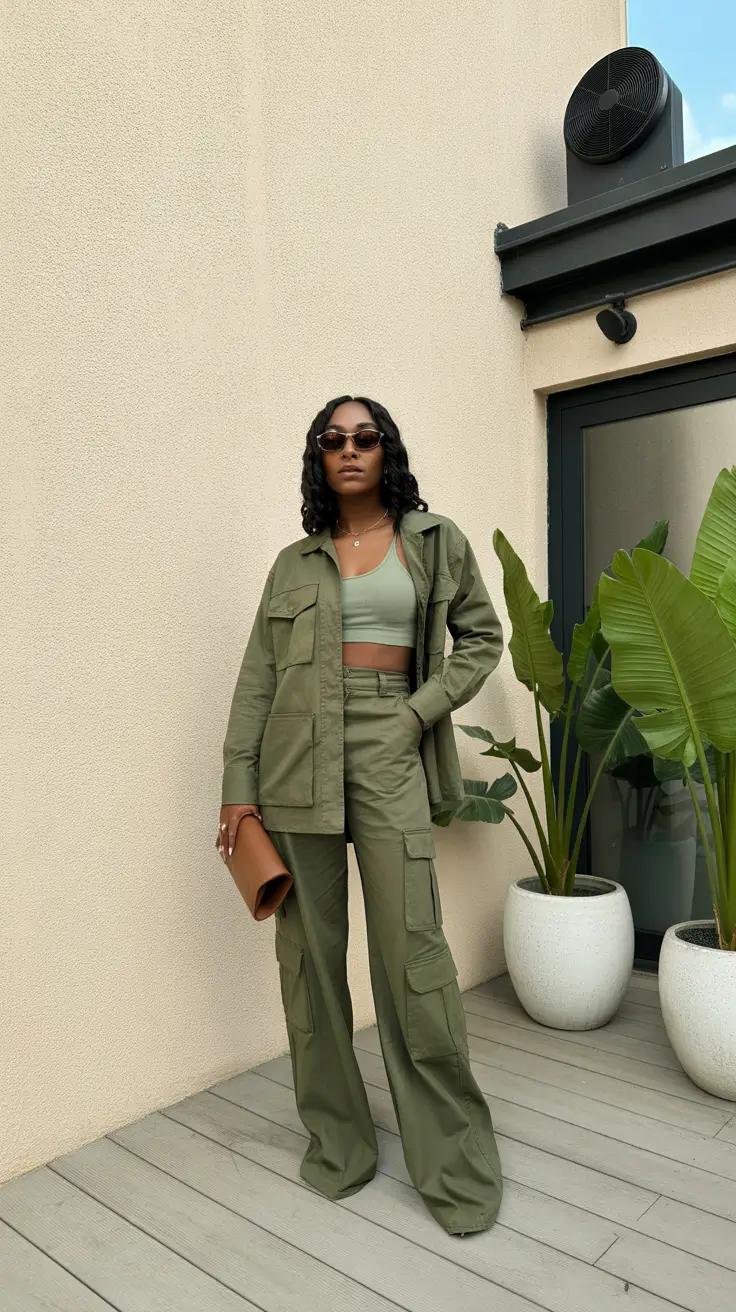 spring outfits black women 2026 Monochrome Utility That Moves With You