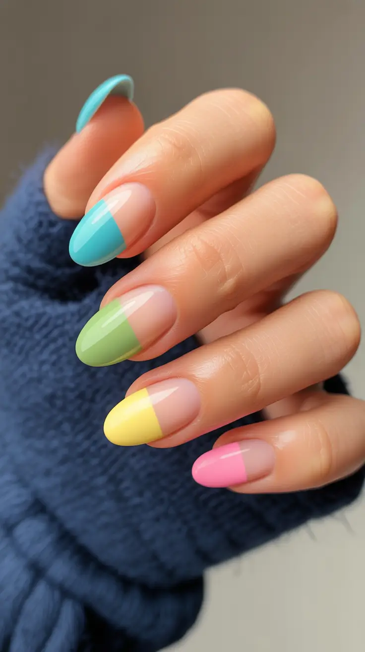 best summer nail art ideas 2026 Pastel Color Blocking That Feels Effortlessly Simple Classy