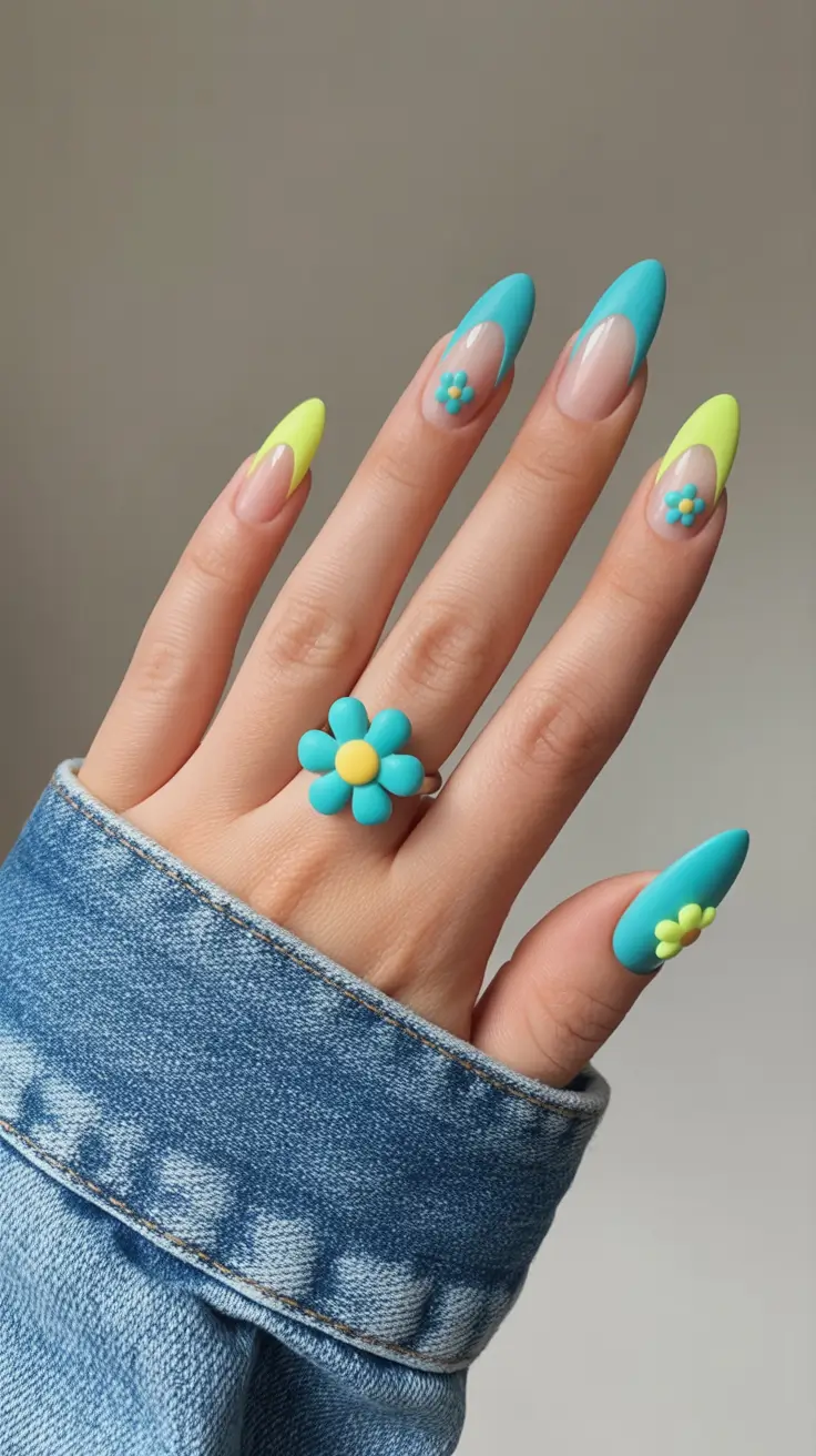 best summer nail art ideas 2026 Playful Floral French Tips for Sweet Beach Mornings