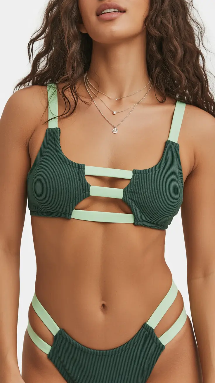 best two piece swimsuit ideas summer 2026 Modern Strap Detail Bikini With Sculpted Silhouette