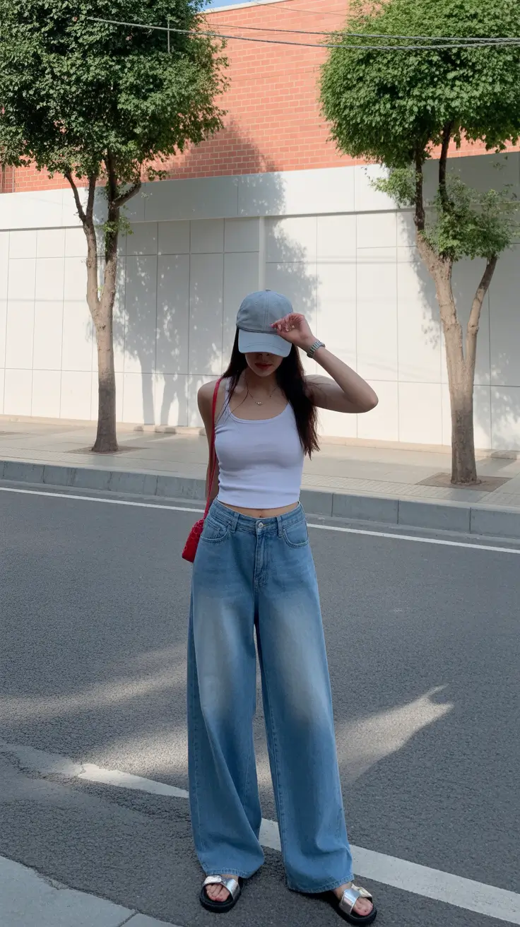 cute summer outfits for teens 2026 Relaxed Street Energy with Wide-Leg Denim