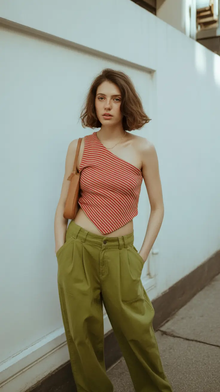 cute summer outfits for teens 2026 Asymmetric Playfulness with Relaxed Trousers