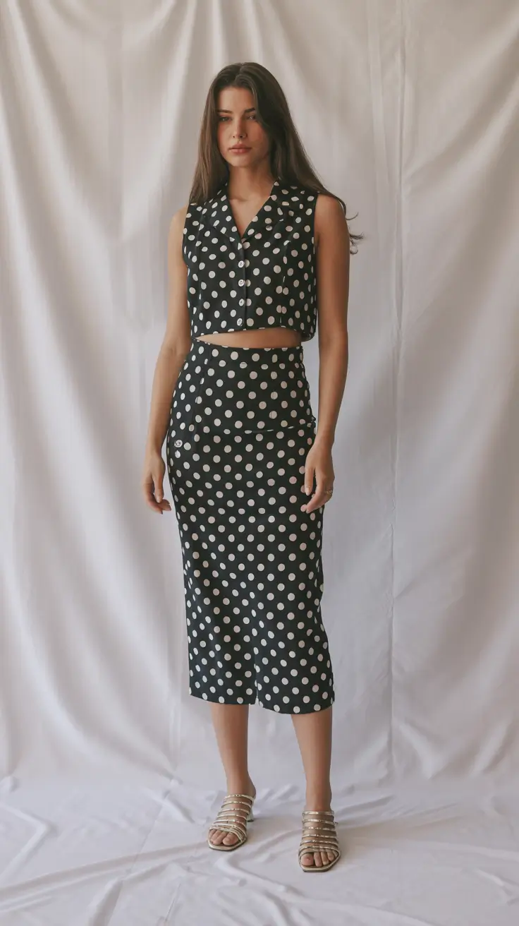 May outfits ideas 2026 Retro Polka Dot Two Piece Feminine Confidence