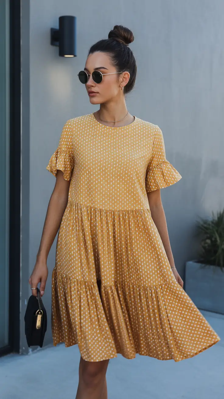 summer A-line sleeveless dresses Soft Movement with Subtle Pattern Play