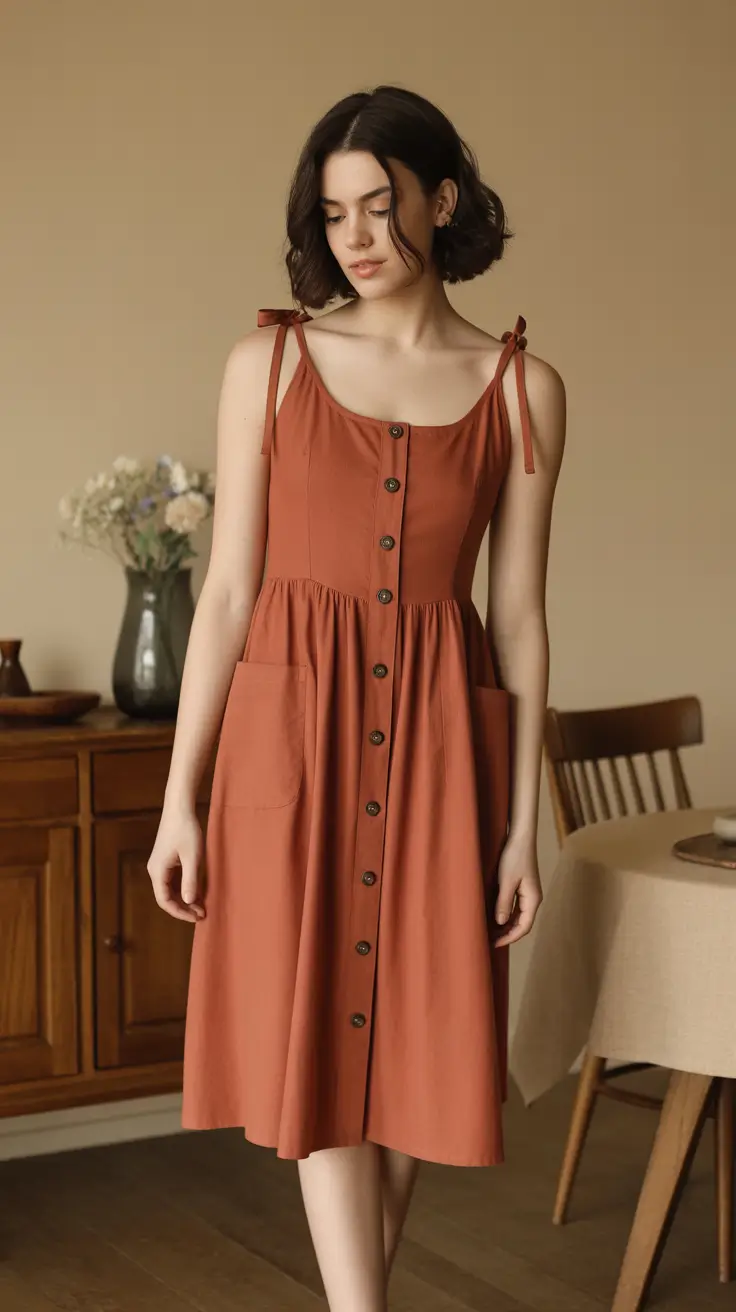 summer A-line sleeveless dresses Warm Earth Tones and Everyday Femininity