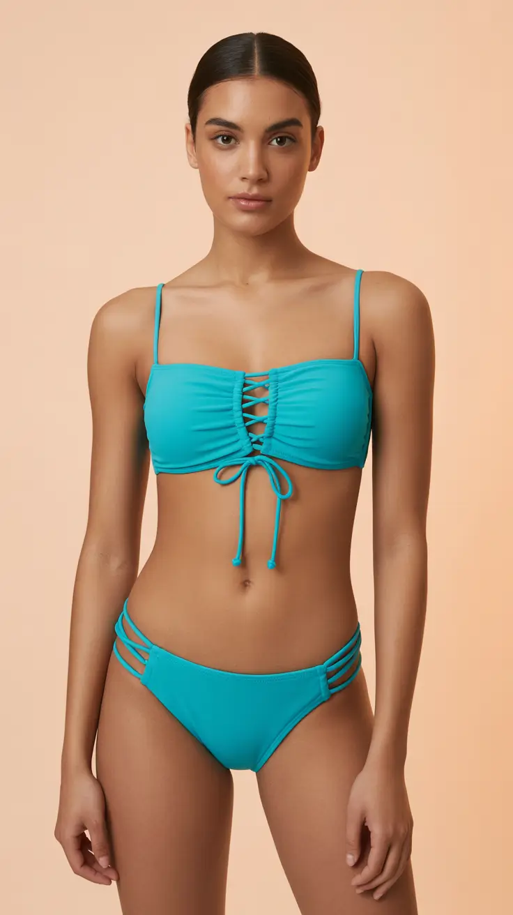 summer bikinis for women 2026 Turquoise Structure - When Comfort Shapes the Look