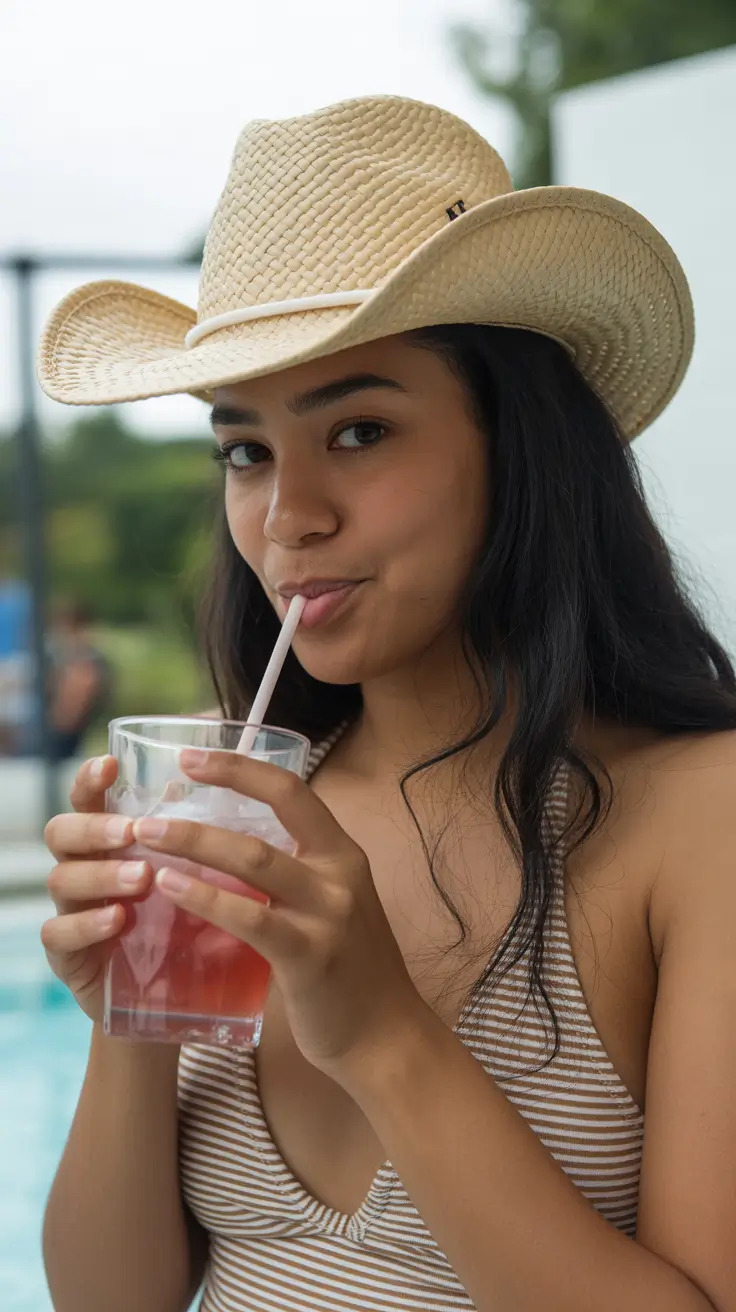 summer heads 2026 Poolside western - the straw hat with attitude