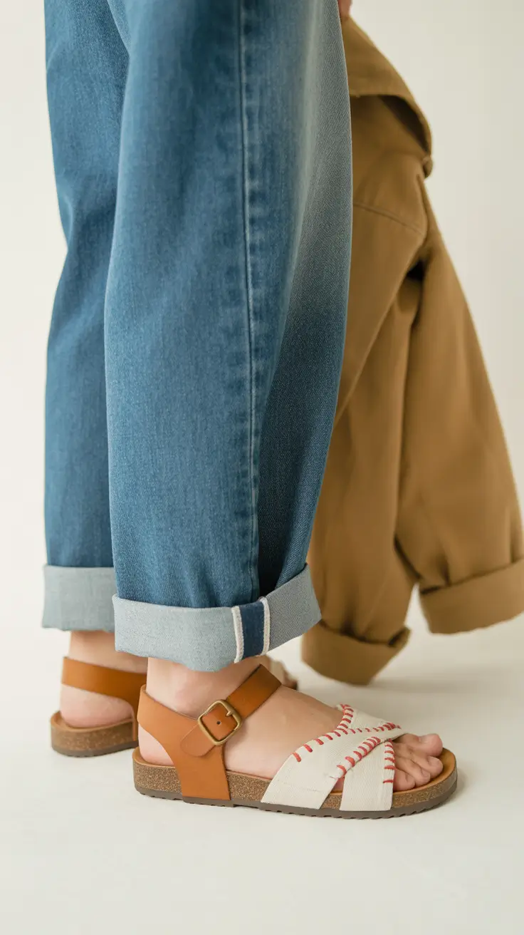 summer outfits with sandals for women 2026 Relaxed Denim and Soft Leather Everyday Pairing