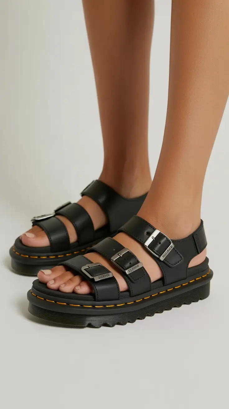 summer outfits with sandals for women 2026 Chunky Black Sandals and That Effortless Edge