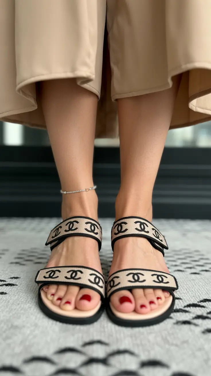 summer outfits with sandals for women 2026 Logo Strap Sandals and Elevated Casual Chic