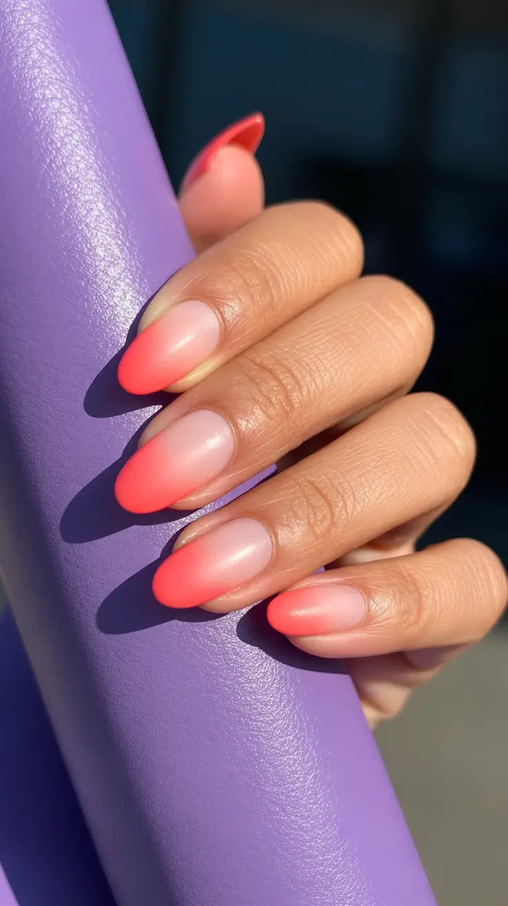 spring nail colors 2026 Soft Neon Airbrushed Tips