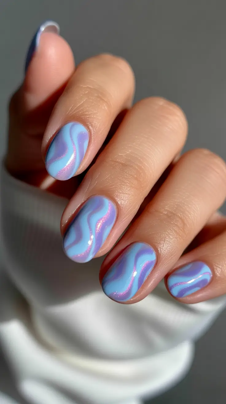spring nail colors 2026 Blue-Berry Swirl Gloss