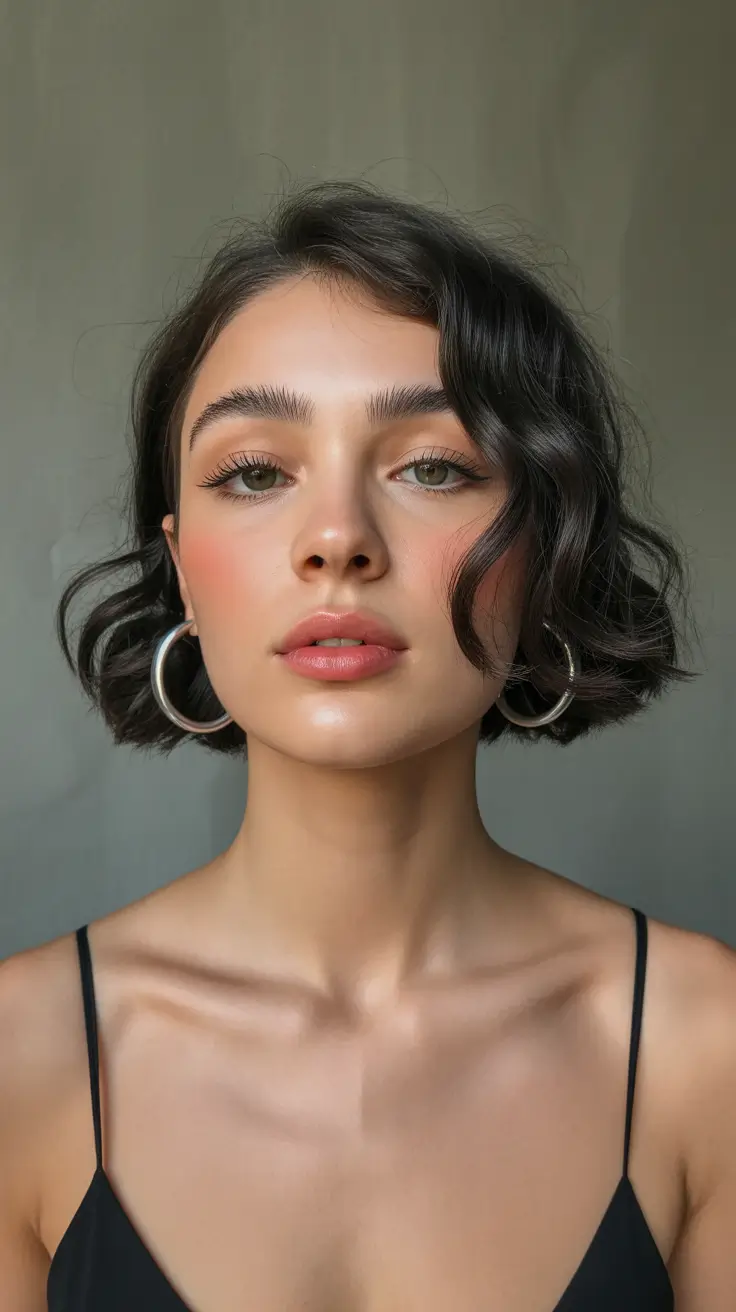 amazing spring short hairstyles 2026 Soft Wavy Micro Bob with Natural Texture