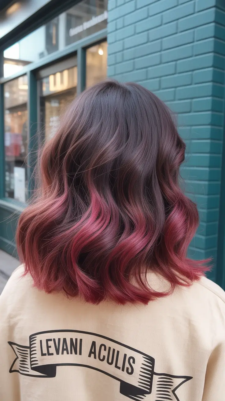 chic spring ombre hair color 2026 Berry Ombre Waves