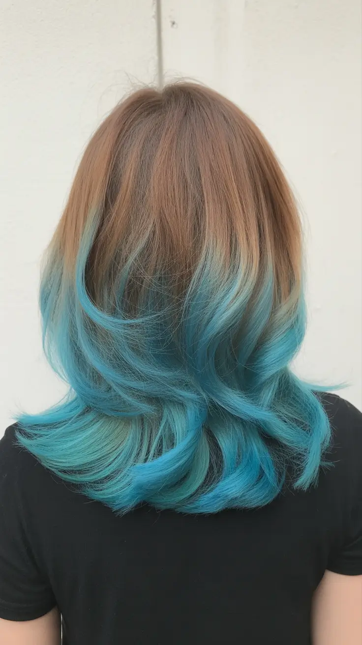 chic spring ombre hair color 2026 Bright Aqua Ombre
