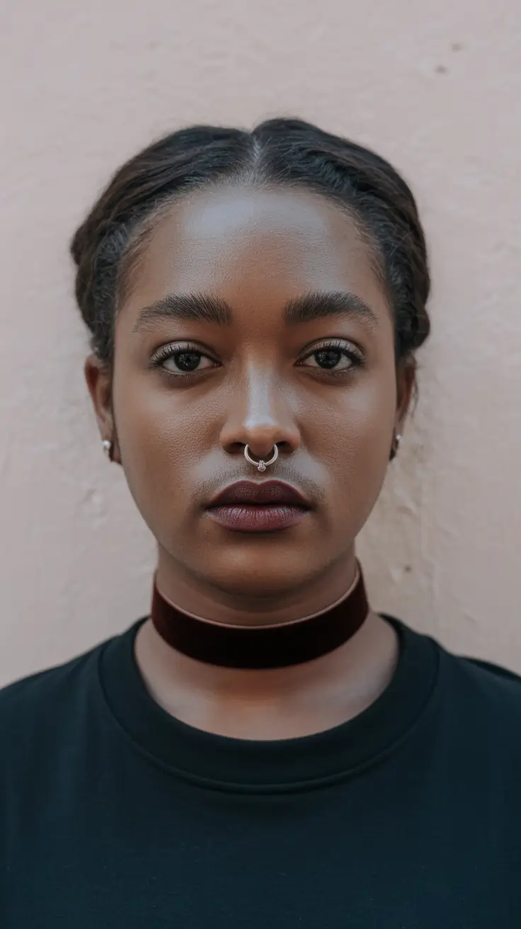 cool spring hair color for dark skin 2026 Cool Espresso Black with Sculpted Braided Crown