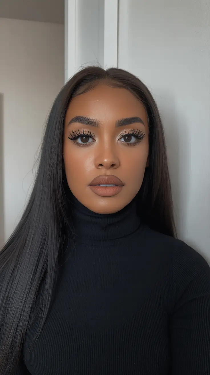 cool spring hair color for dark skin 2026 Cool Espresso Brown with Ultra Sleek Finish