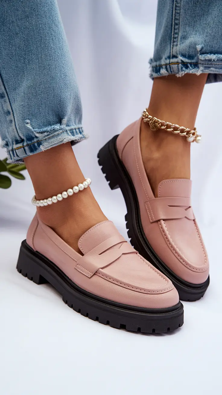cute spring shoes 2026 - Blush Chunky Loafers With Spring Street-Style Energy