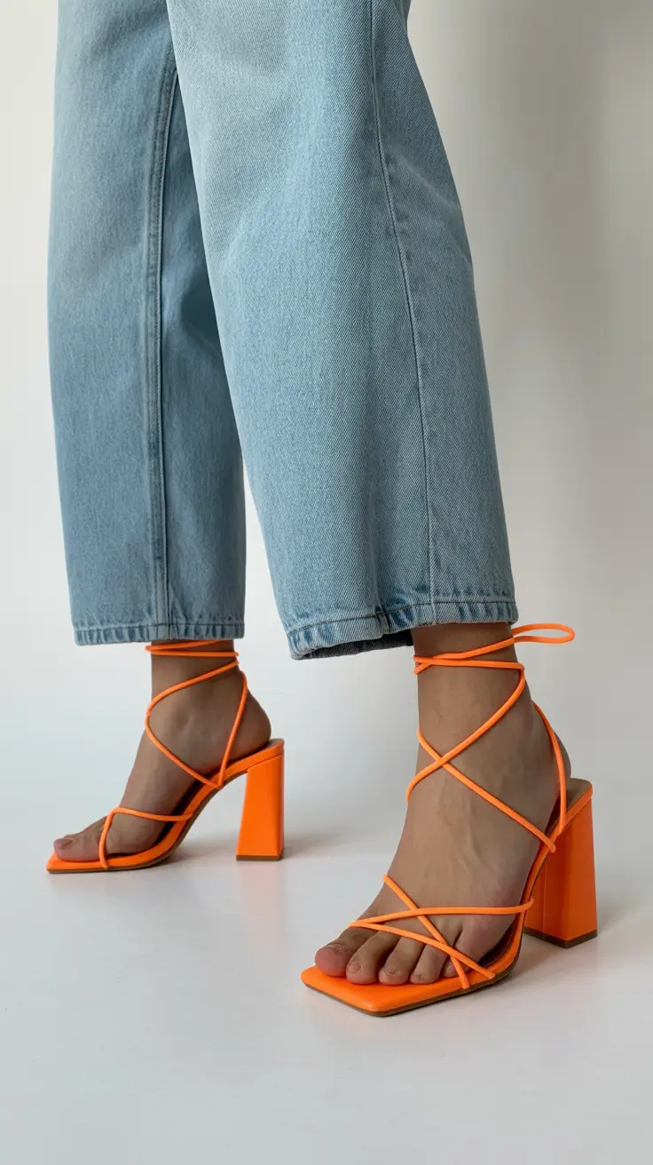 cute spring shoes 2026 - Neon Lace-Up Heels for Modern Spring Statement Dressing