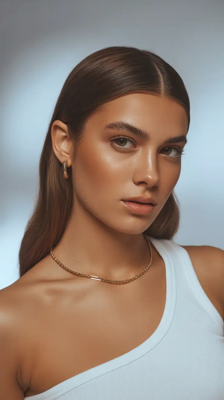 spring hair color warm skin tone Balanced Mocha Brown with Soft Spring Polish