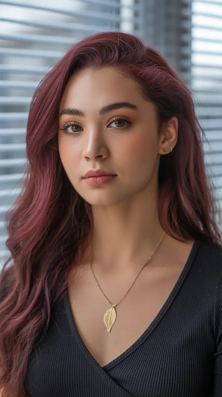 spring hair color warm skin tone Muted Burgundy Red for Warm Spring Contrast