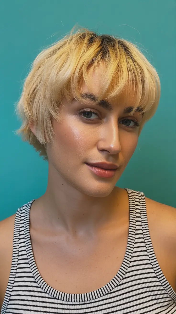 dreamy spring short haircuts 2026 Butter Blonde Rounded Bob With Soft Fringe