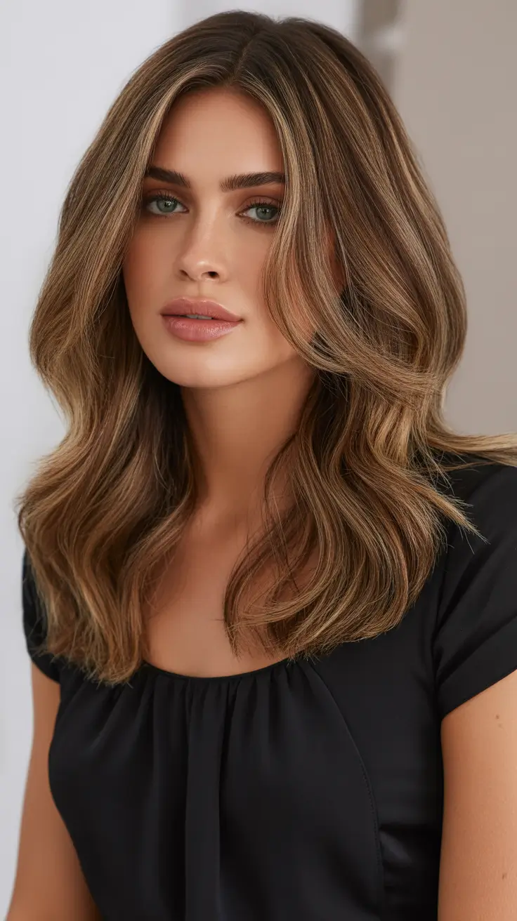 easy spring hair color ideas 2026 to look younger - Soft Light Brown Dimension for a Youthful Glow