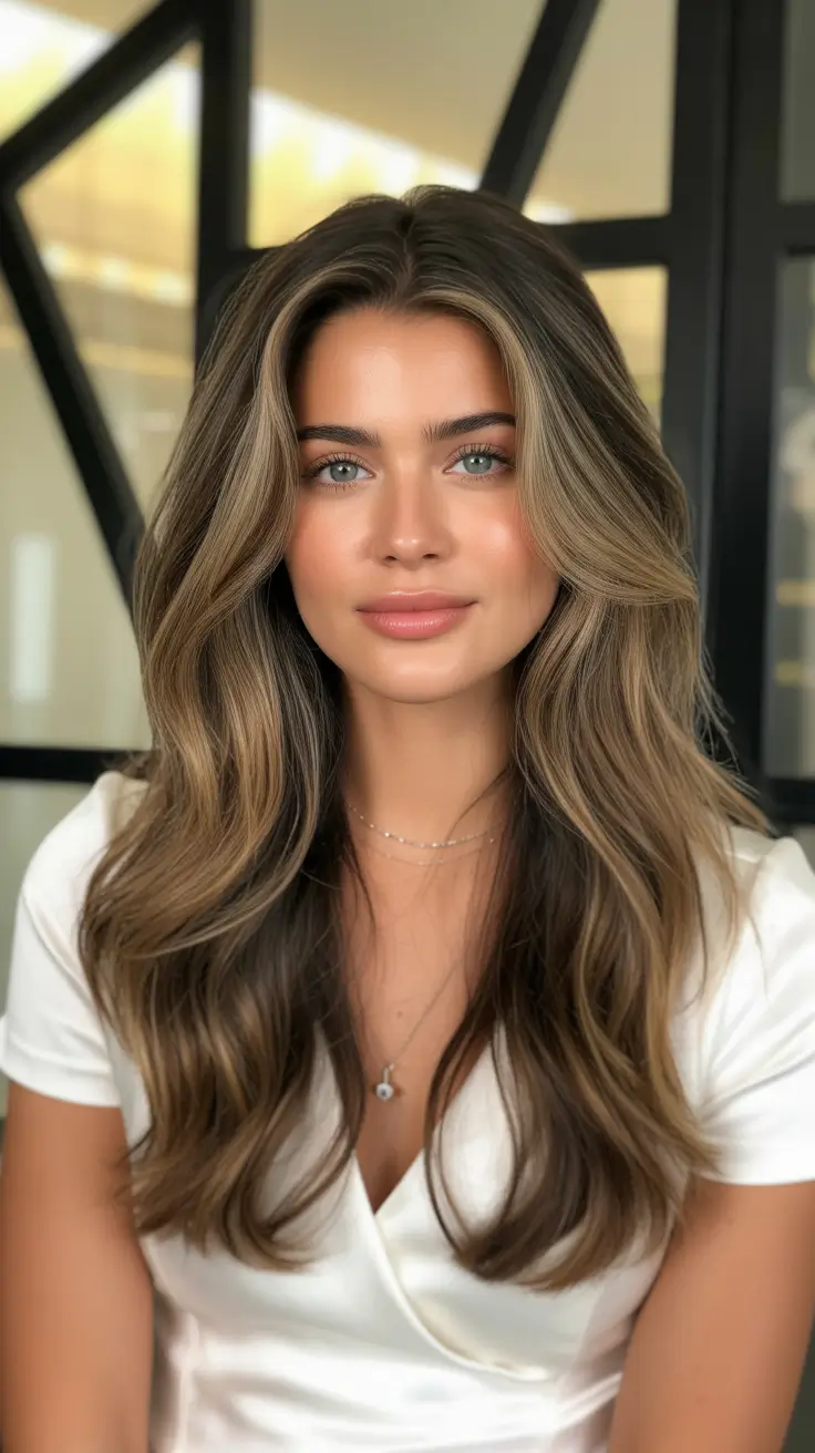 easy spring hair color ideas 2026 to look younger - Melted Hazelnut Brunette With Seamless Brightening
