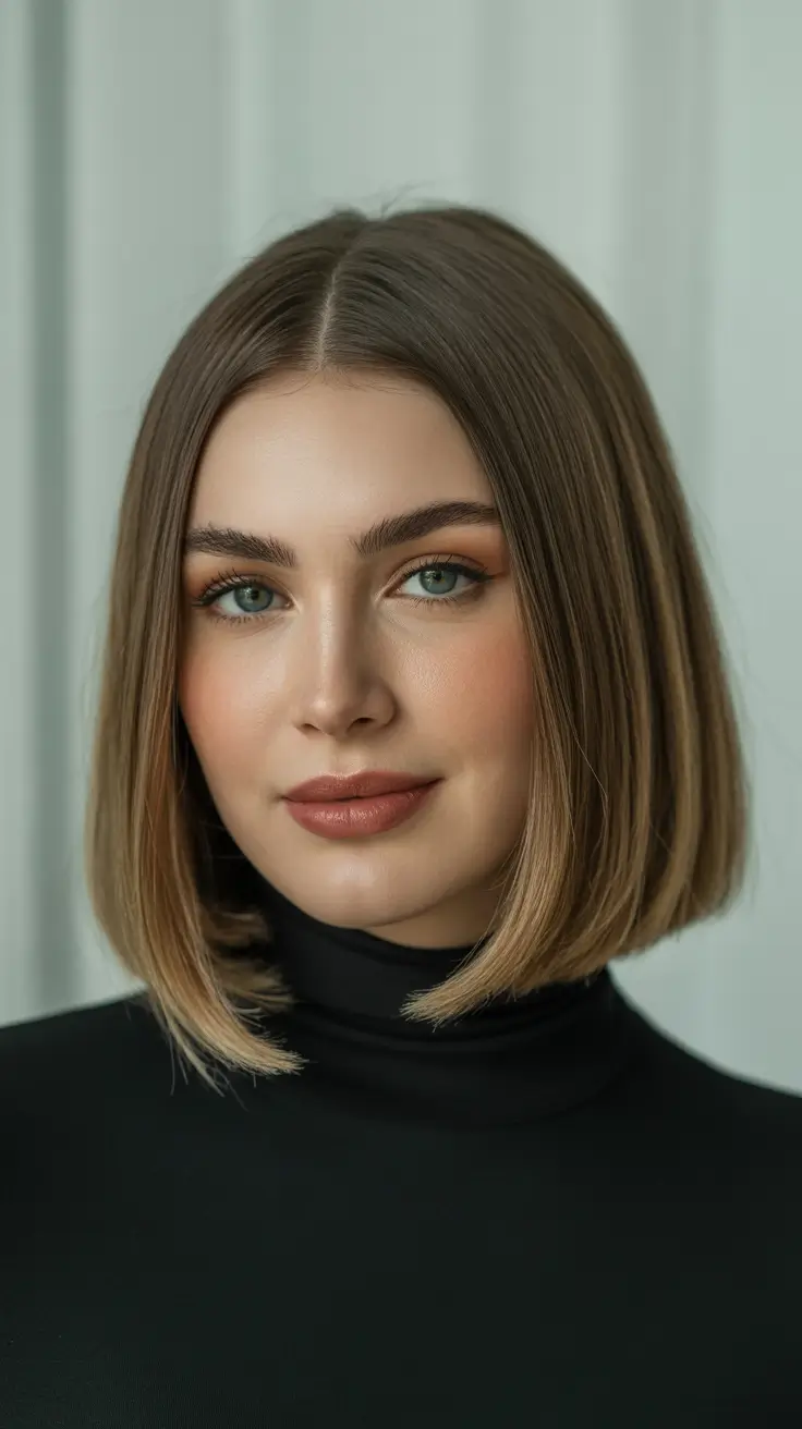 easy spring hair color ideas 2026 to look younger - Clean Classic Brunette Bob With Subtle Sunkissed Edges